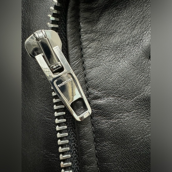Balenciaga authentic leather scarf moto biker jacket